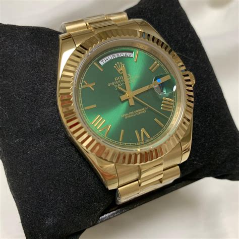 rolex day date grün gold|Rolex Day-Date 40mm price.